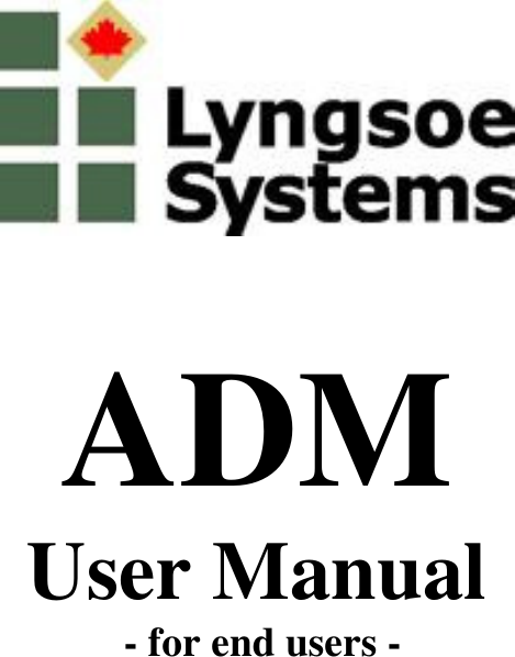      ADM  User Manual   - for end users -                    