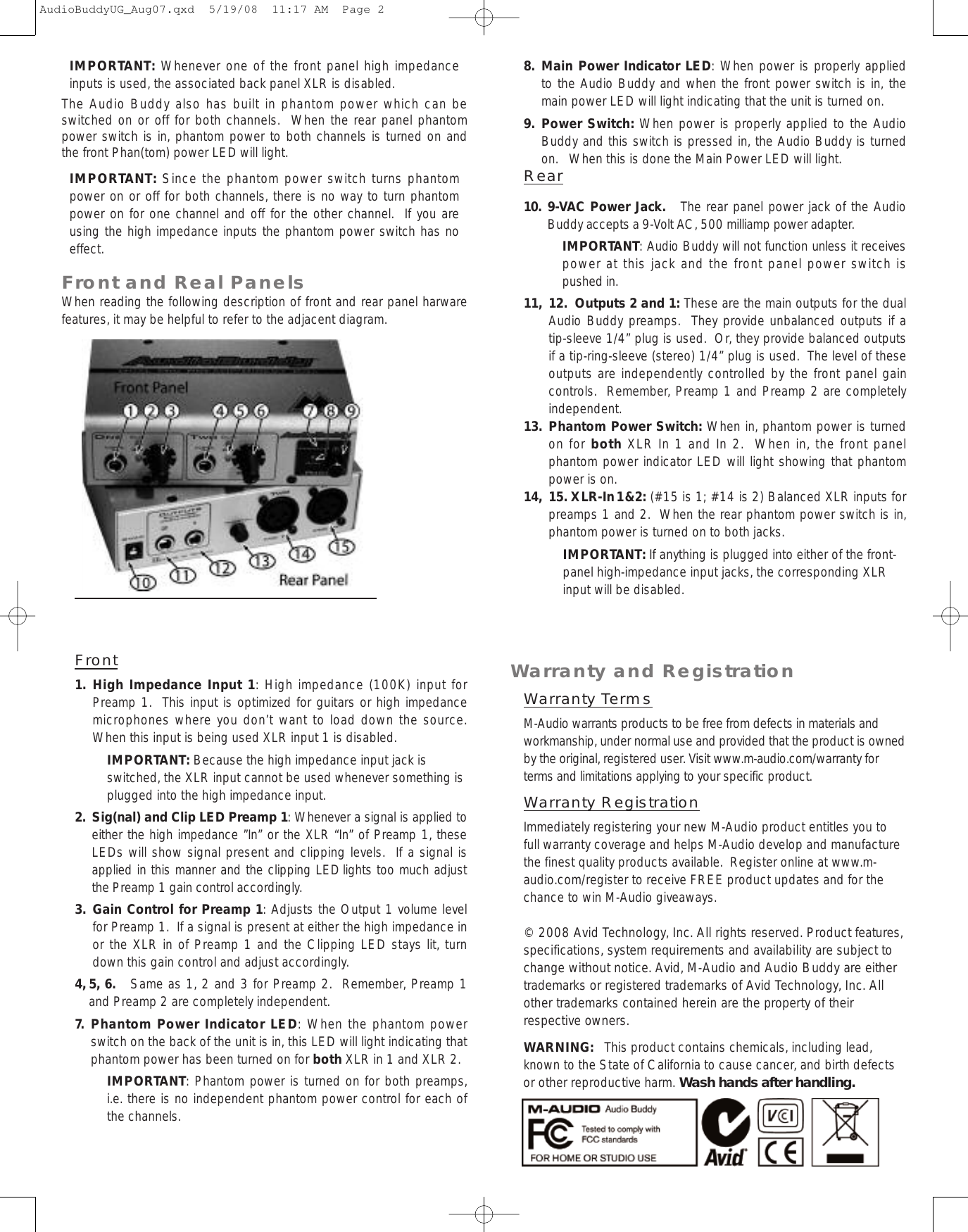 Page 3 of 8 - M-Audio M-Audio-Audio-Buddy-Dual-Mic-Preamp-Users-Manual- Audio Buddy User Guide  M-audio-audio-buddy-dual-mic-preamp-users-manual