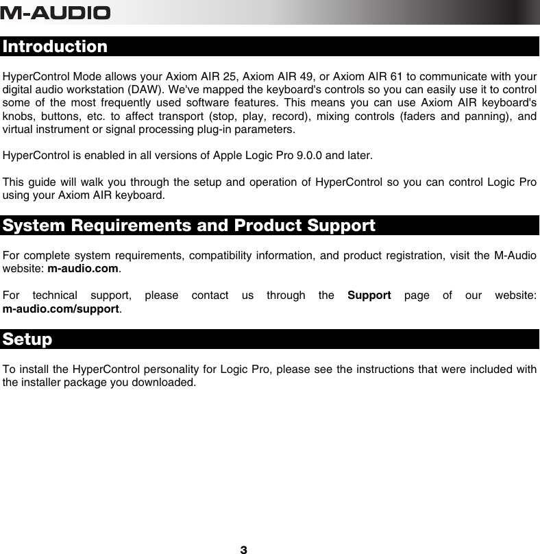Page 3 of 12 - M-Audio M-Audio-Axiom-Air-25-Users-Manual- Axiom AIR HyperControl Guide  M-audio-axiom-air-25-users-manual