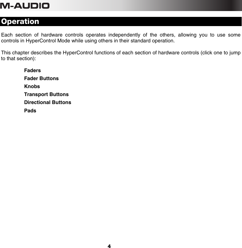 Page 4 of 12 - M-Audio M-Audio-Axiom-Air-25-Users-Manual- Axiom AIR HyperControl Guide  M-audio-axiom-air-25-users-manual