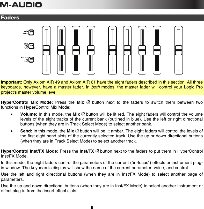 Page 5 of 12 - M-Audio M-Audio-Axiom-Air-25-Users-Manual- Axiom AIR HyperControl Guide  M-audio-axiom-air-25-users-manual