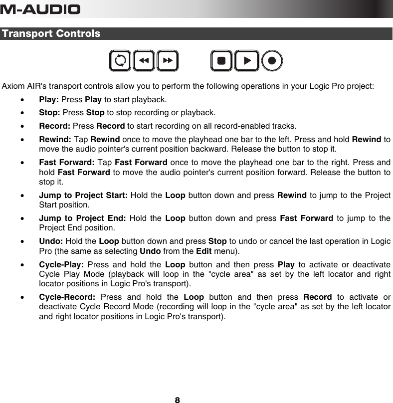 Page 8 of 12 - M-Audio M-Audio-Axiom-Air-25-Users-Manual- Axiom AIR HyperControl Guide  M-audio-axiom-air-25-users-manual