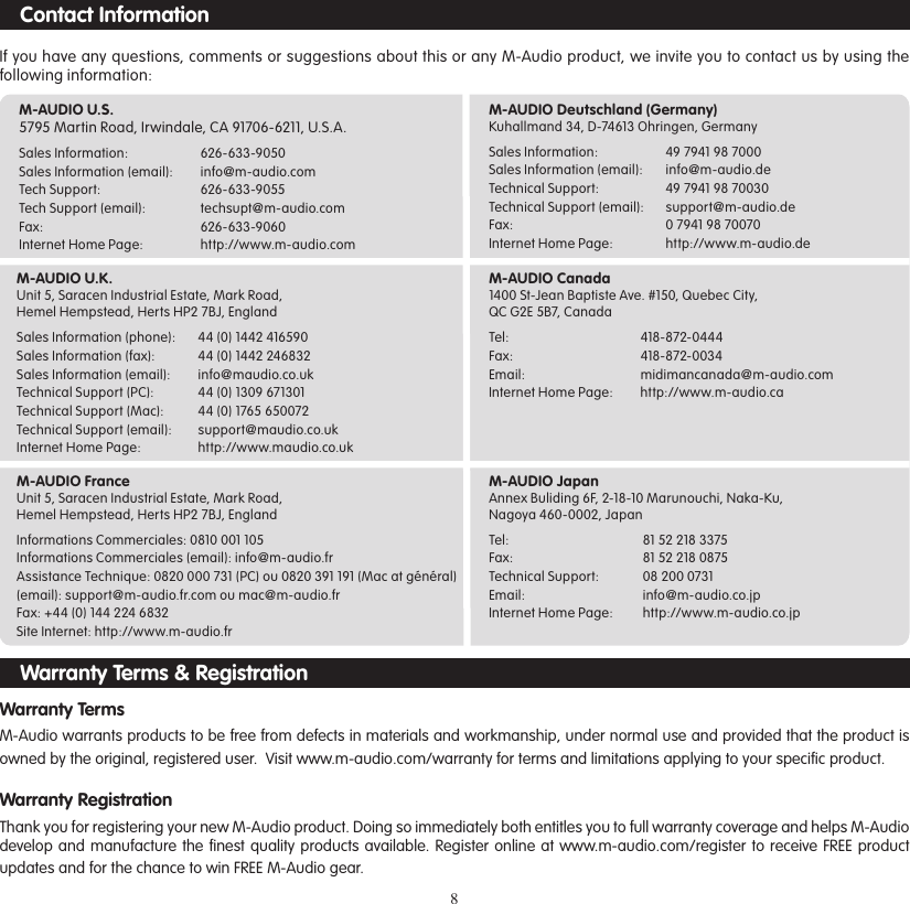 Page 9 of 10 - M-Audio M-Audio-Fast-Track-Usb-Users-Manual- USBGB_UG_EN1  M-audio-fast-track-usb-users-manual