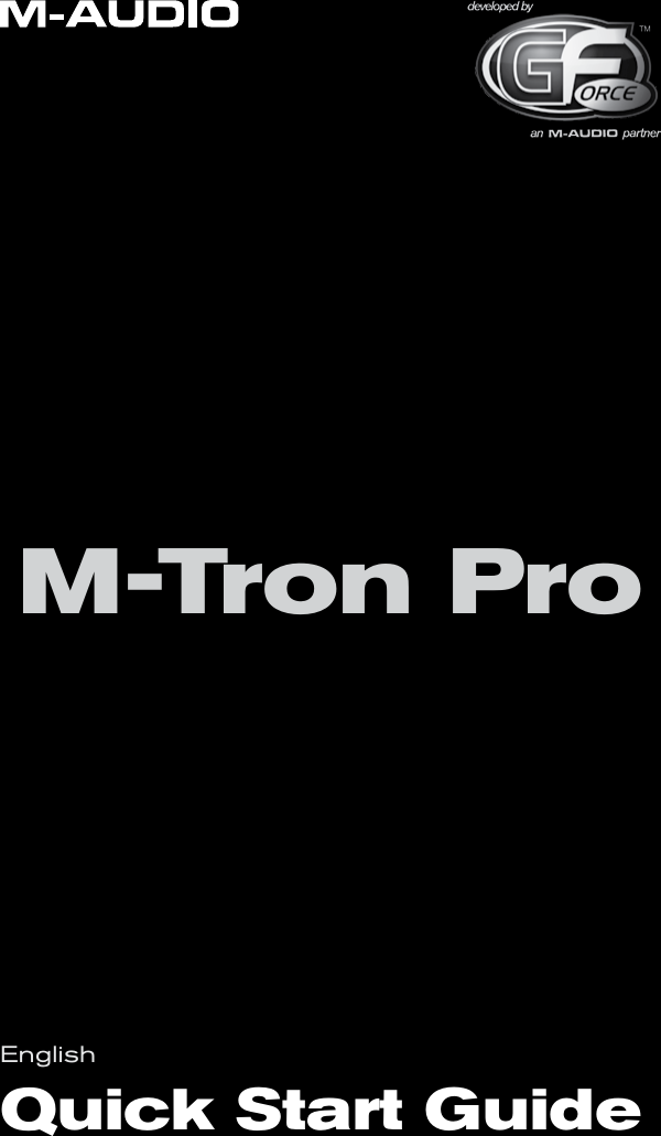 Page 1 of 4 - M-Audio M-Audio-Gforce-Mtronpro-Users-Manual- English | Quick Start Guide • GForce M-Tron Pro  M-audio-gforce-mtronpro-users-manual
