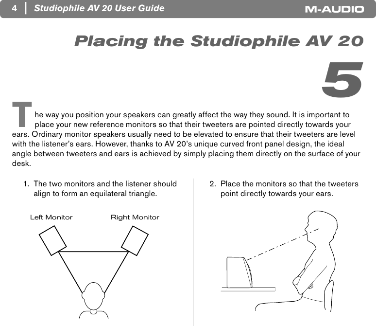 Page 5 of 8 - M-Audio M-Audio-Studiophile-Av20-Users-Manual- User Guide | Studiophile AV 20  M-audio-studiophile-av20-users-manual