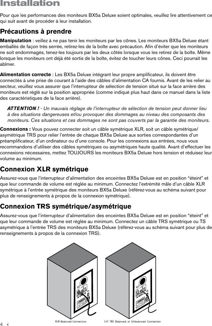 Page 5 of 8 - M-Audio M-Audio-Studiophile-Bx5A-Deluxe-Users-Manual- Studiophile BX5a Deluxe | Guide D’Utilisation  M-audio-studiophile-bx5a-deluxe-users-manual