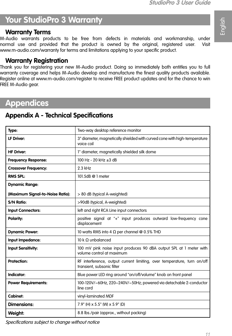 Page 10 of 11 - M-Audio M-Audio-Studiopro-3-Users-Manual- StudioPro 3 User's Guide M-audio-studiopro-3-users-manual