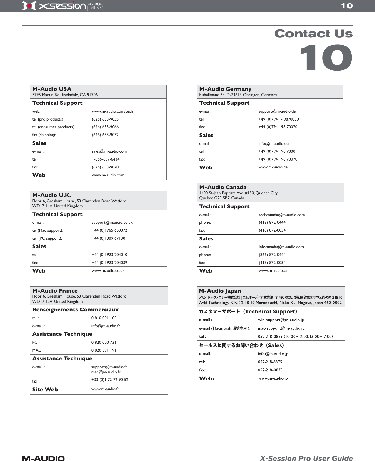 Page 10 of 12 - M-Audio M-Audio-Xsession-Pro-Users-Manual- X-Session Pro User Guide  M-audio-xsession-pro-users-manual