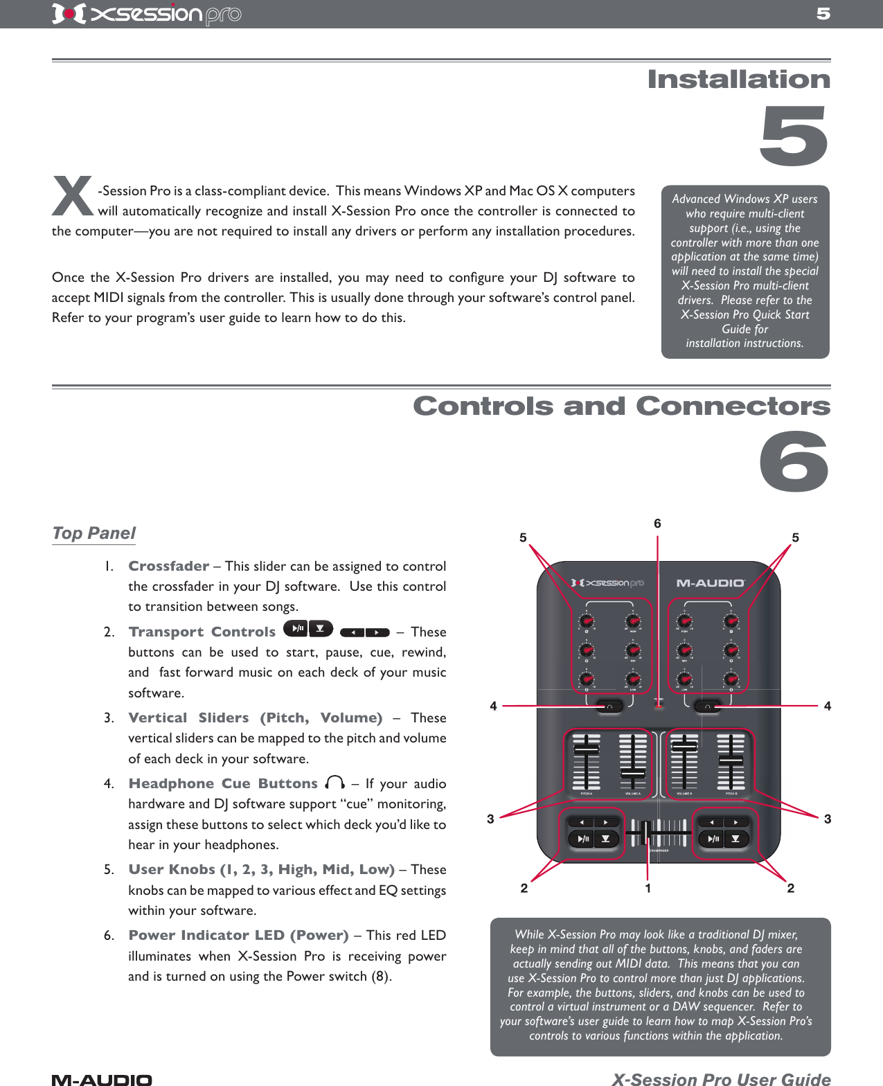 Page 5 of 12 - M-Audio M-Audio-Xsession-Pro-Users-Manual- X-Session Pro User Guide  M-audio-xsession-pro-users-manual