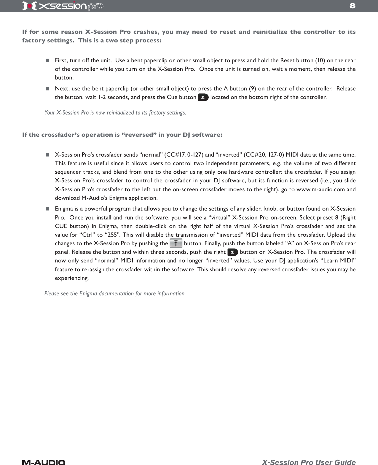 Page 8 of 12 - M-Audio M-Audio-Xsession-Pro-Users-Manual- X-Session Pro User Guide  M-audio-xsession-pro-users-manual