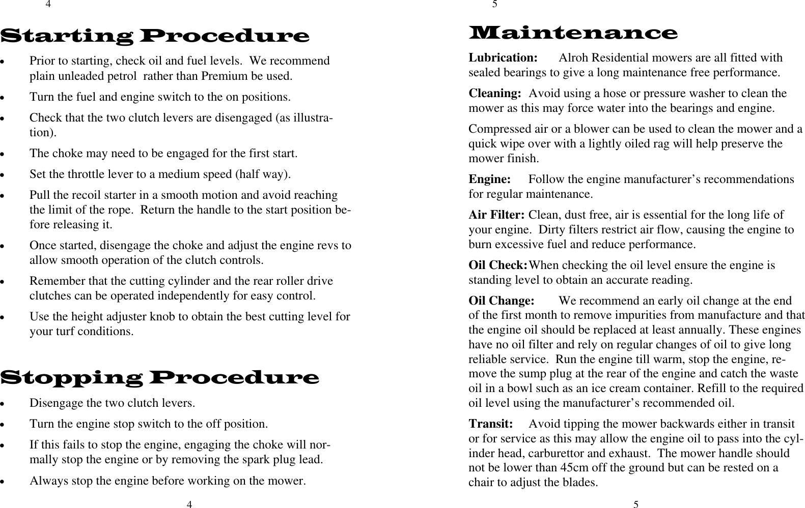 Page 4 of 4 - M-E-Y-Equipment M-E-Y-Equipment-Residential-Cylinder-Mower-Users-Manual- Alroh Residential Mower Manual  M-e-y-equipment-residential-cylinder-mower-users-manual