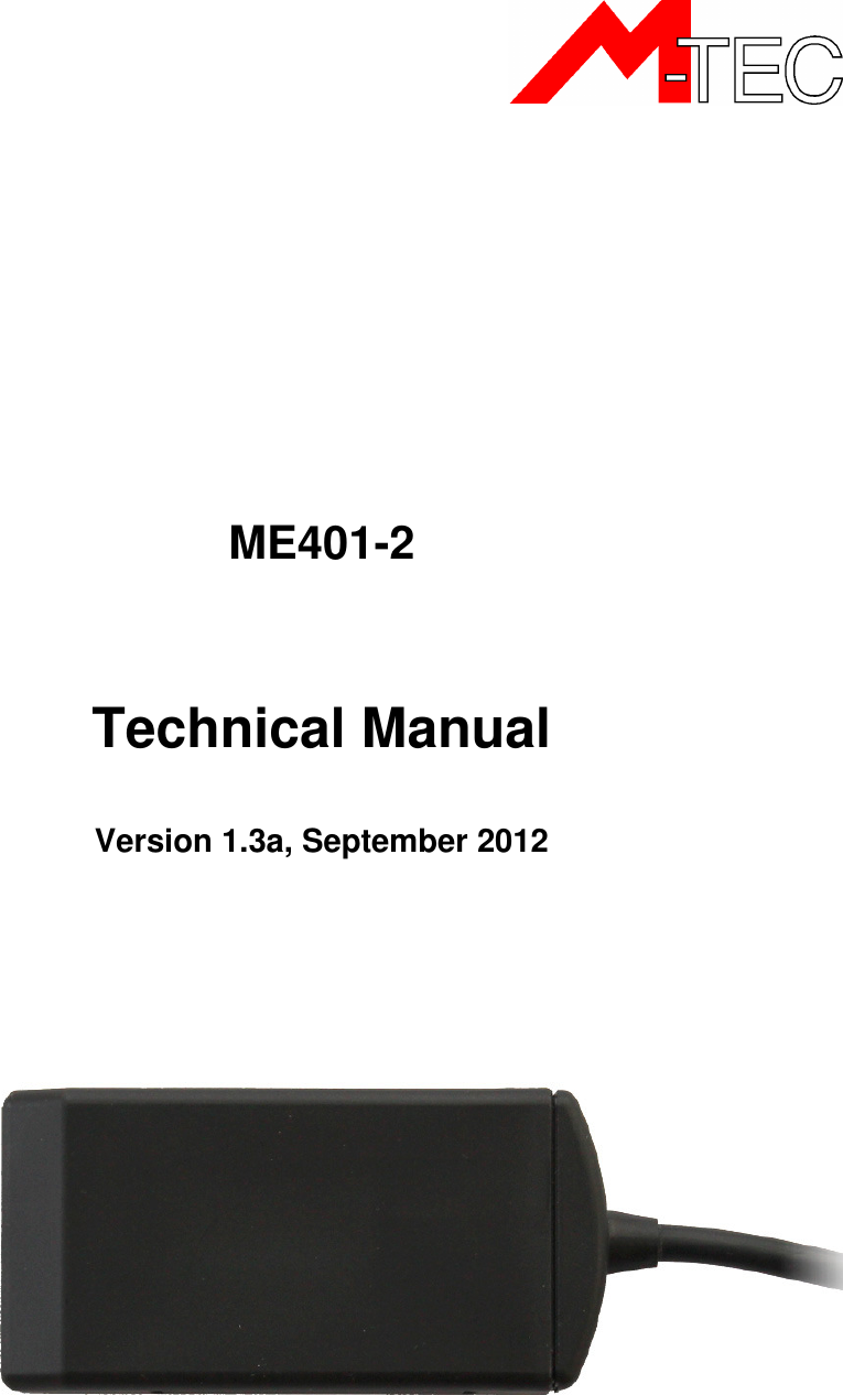        ME401-2   Technical Manual  Version 1.3a, September 2012       
