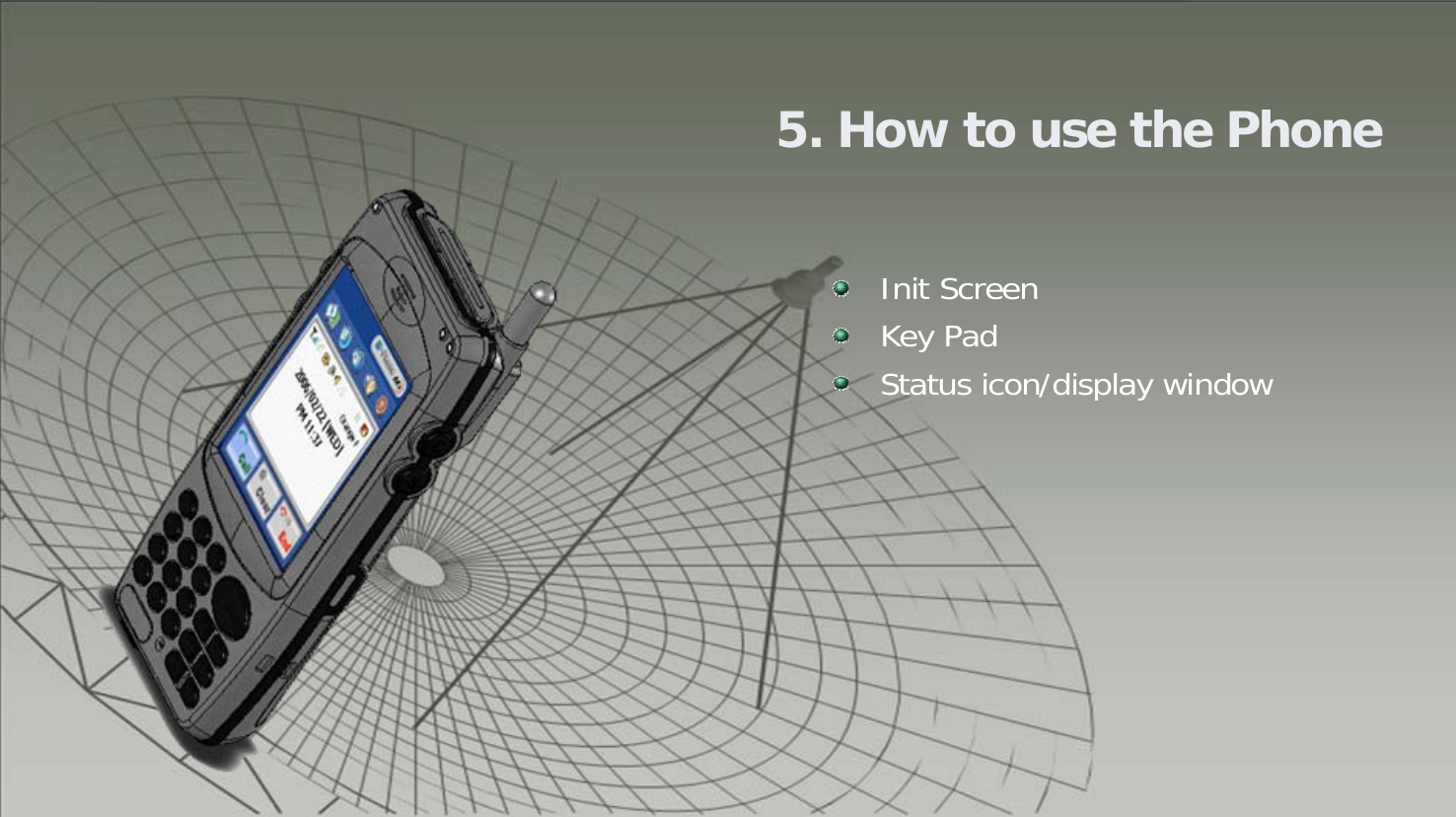 435. How to use the PhoneInit ScreenKey PadStatus icon/display window