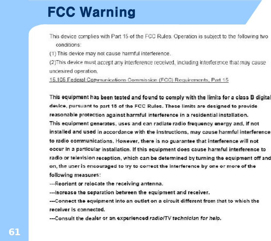 FCC Warning61