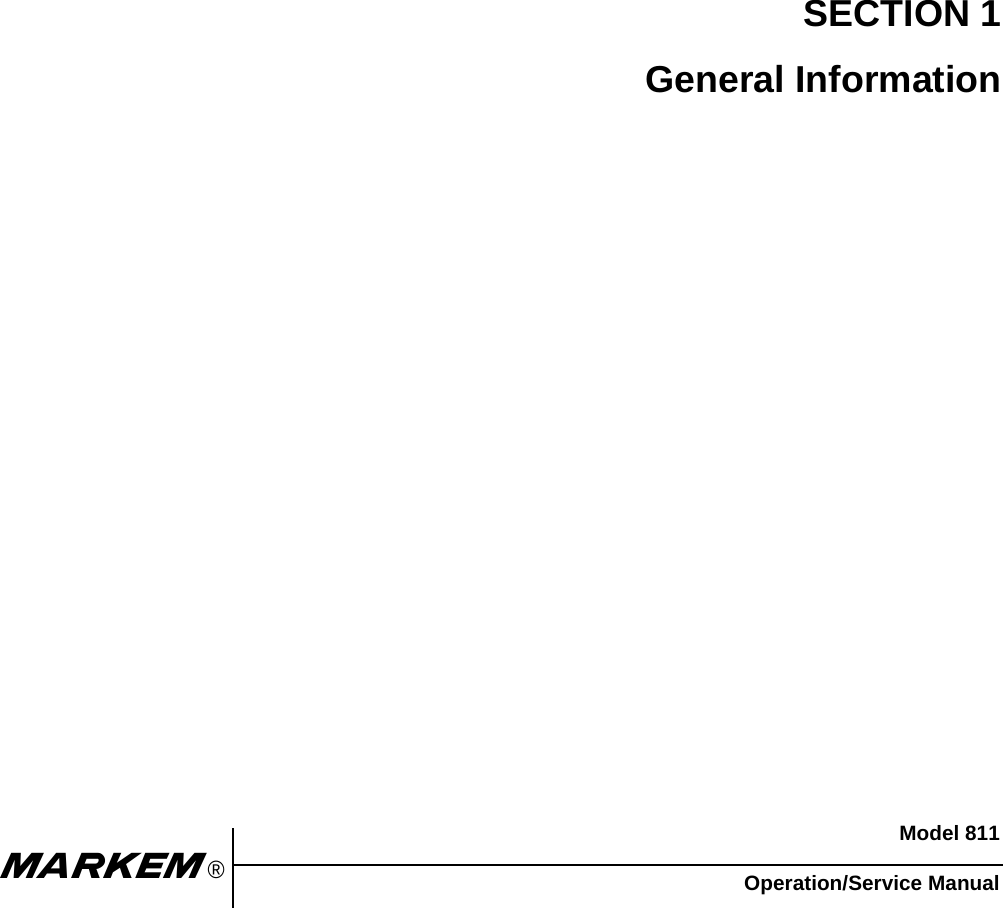 Model 811Operation/Service Manualm®SECTION 1General Information