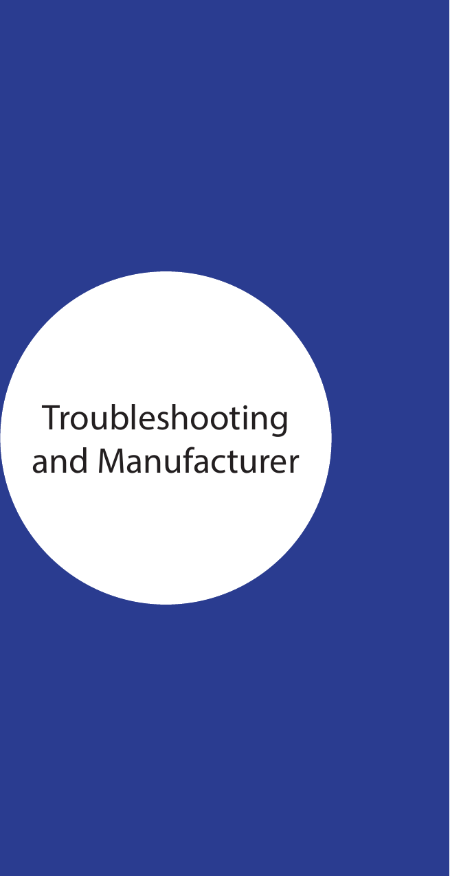 Troubleshooting and Manufacturer