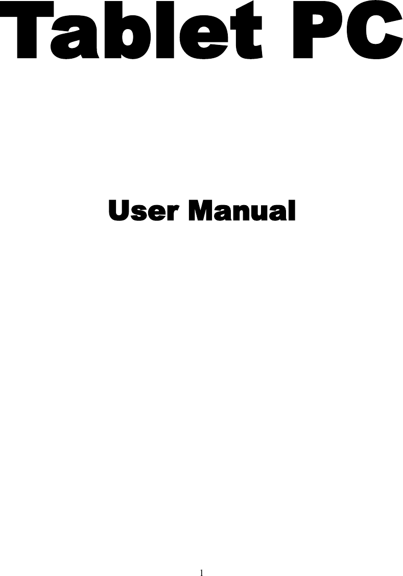 1Tablet PCUser Manual