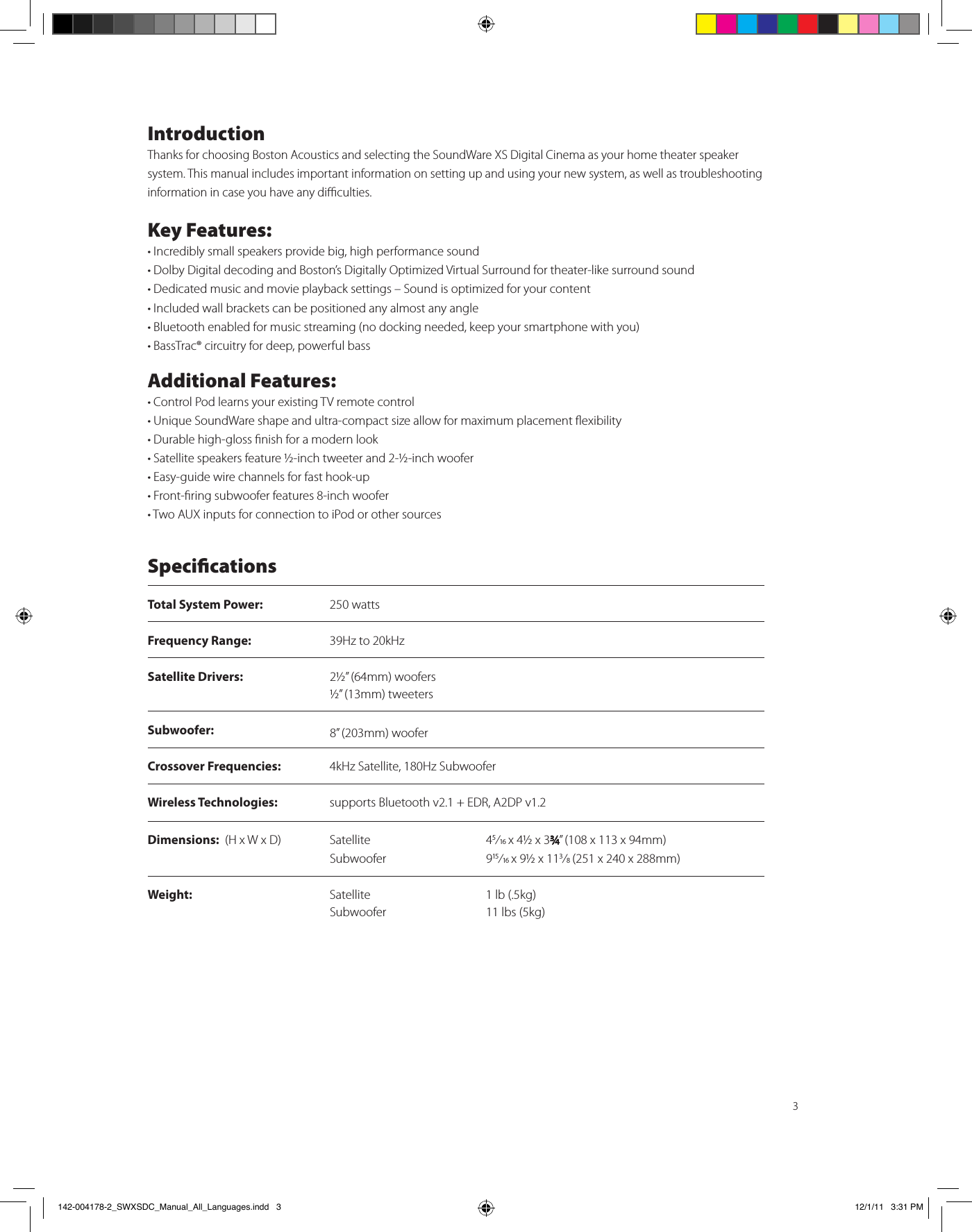 Boston Acoustics Soundware Xs 21 Manual