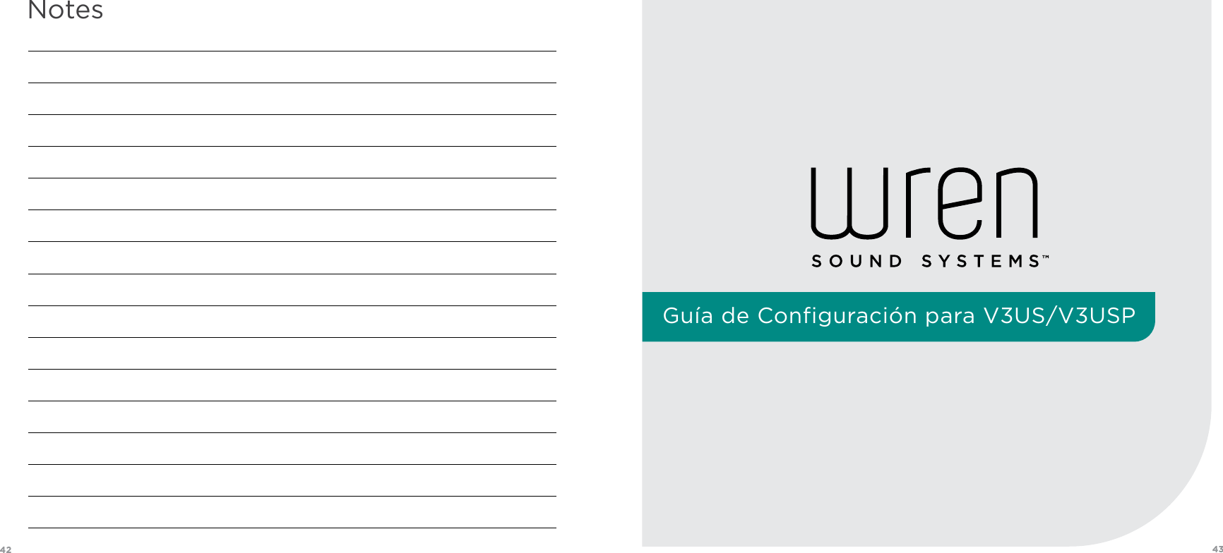 42 43Guía de Configuración para V3US/V3USPNotes