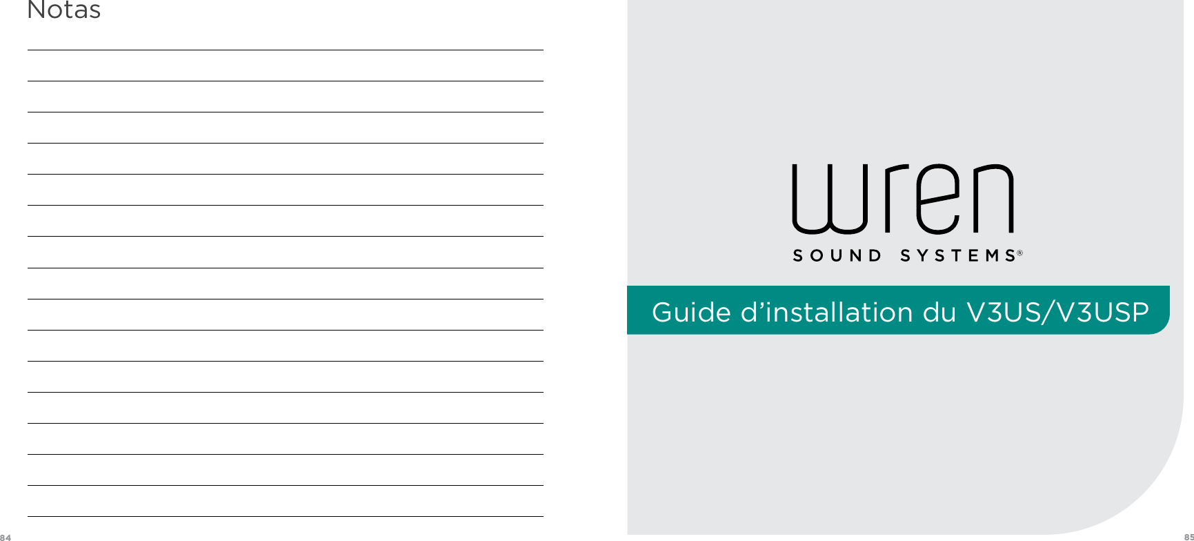 8584Guide d’installation du V3US/V3USPNotas