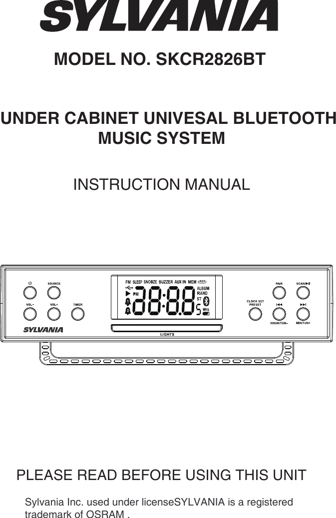 Page 1 of MET METYH016 BLUETOOTH KITCHEN UNDERCOUNTER CLOCK RADIO User Manual 