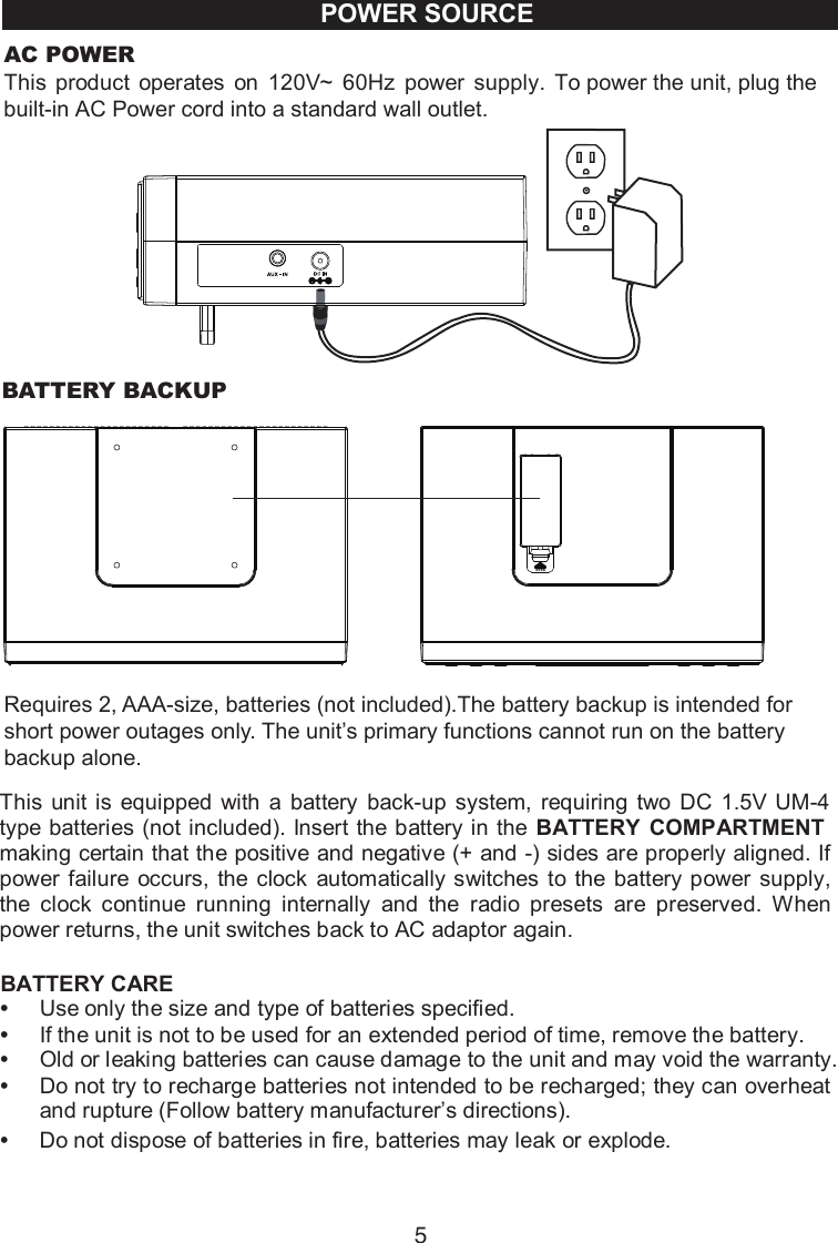 Page 6 of MET METYH016 BLUETOOTH KITCHEN UNDERCOUNTER CLOCK RADIO User Manual 