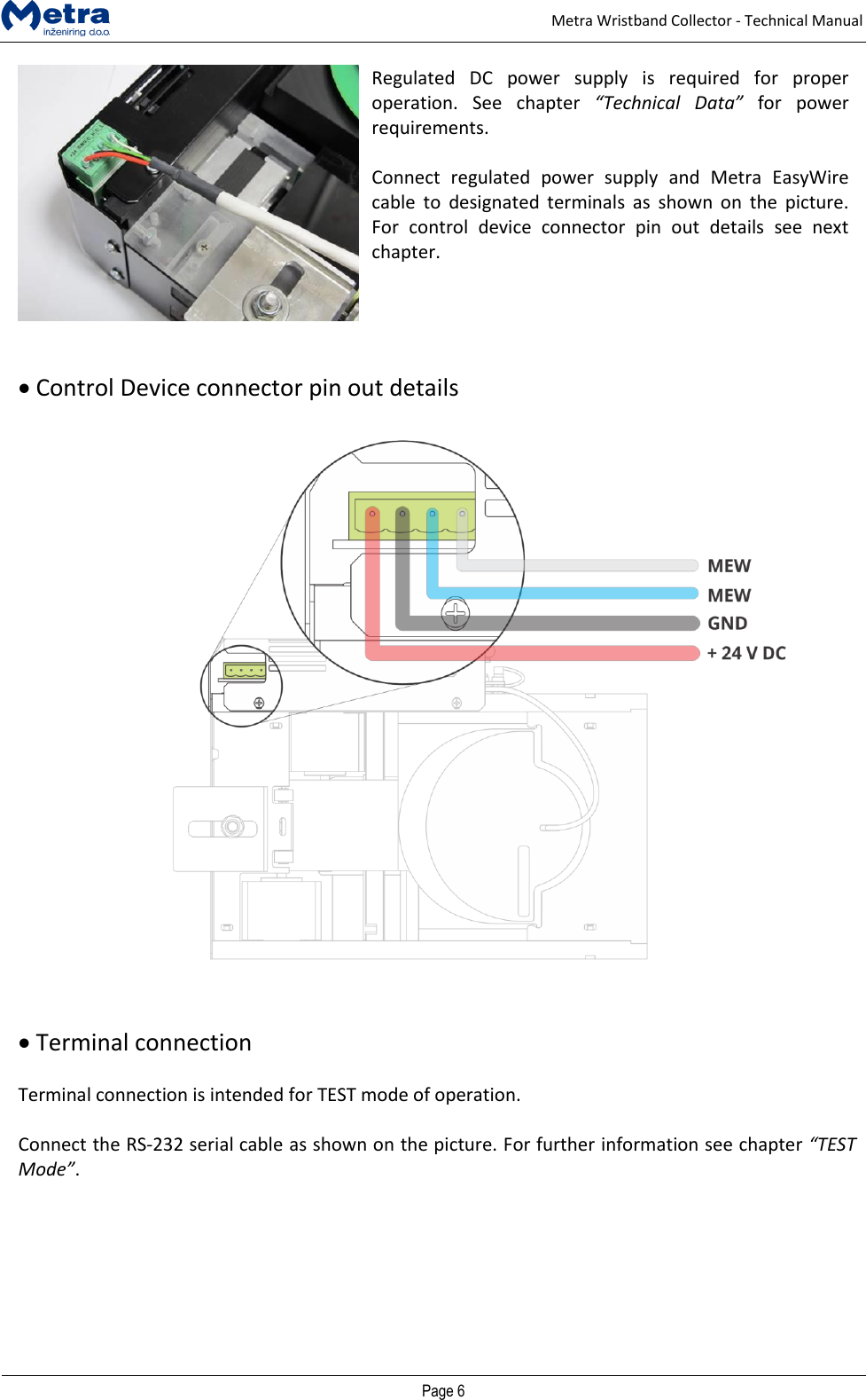 Page 5 of METRA INZENIRING D O O 0006P1389 Metra Wristband Collector User Manual Door Access Terminal Technical Manual