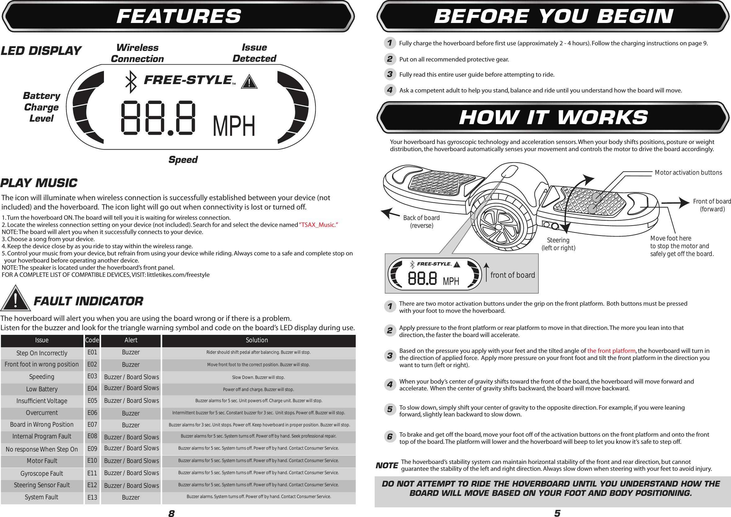 Page 5 of MGA Entertainment 645471 LTTREME Free-Style User Manual 