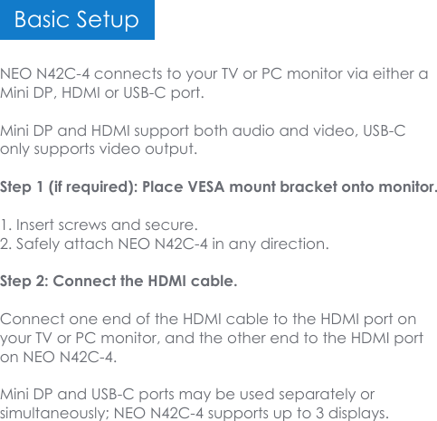 Page 8 of MINIX TECHNOLOGY NEON42C-4 Intel mini PC User Manual MINIX NEO N42C 4   User Guide