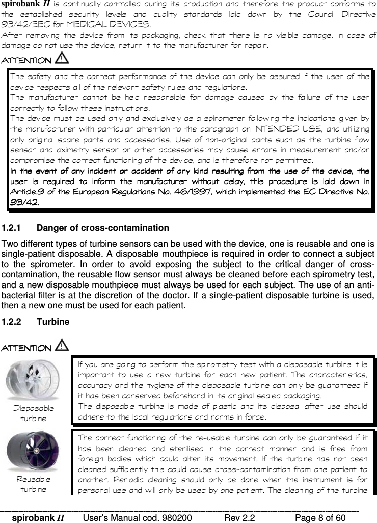 spirobank II   User’s Manual cod. 980200  Rev 2.2    Page 8 of 60 spirobank II                   %    &amp;  0 1 2 #3 /#&apos; &apos; &amp; &apos; 0 &amp;  40 &apos; 5 &amp; &apos; *        &quot; &quot;         .  !!&apos; $ !( $  !!&apos; $ !( $  !!&apos; $ !( $  !!&apos; $ !( $  ! !              % !)% % $ !&apos; $ 0 &apos; 0  * &apos; 6         .      %   )          #          &quot;                  &quot;                  &quot;                  &quot;               %       %         %       %         %       %         %       %   1 &apos;  1 &apos;  1 &apos;  1 &apos; $ 3 + #-1 1 7% &apos; &amp; 0 $ $ 3 + #-1 1 7% &apos; &amp; 0 $ $ 3 + #-1 1 7% &apos; &amp; 0 $ $ 3 + #-1 1 7% &apos; &amp; 0 $ 1 2 #3 / 1 2 #3 / 1 2 #3 / 1 2 #3 /  1.2.1  Danger of cross-contamination Two different types of turbine sensors can be used with the device, one is reusable and one is single-patient disposable. A disposable mouthpiece is required in order to connect a subject to  the  spirometer.  In  order  to  avoid  exposing  the  subject  to  the  critical  danger  of  cross-contamination, the reusable flow sensor must always be cleaned before each spirometry test, and a new disposable mouthpiece must always be used for each subject. The use of an anti-bacterial filter is at the discretion of the doctor. If a single-patient disposable turbine is used, then a new one must be used for each patient. 1.2.2  Turbine  !!&apos; $ !( $  !!&apos; $ !( $  !!&apos; $ !( $  !!&apos; $ !( $   0 %     %     %   ! &quot;!              !.              %           . 8       %     % !