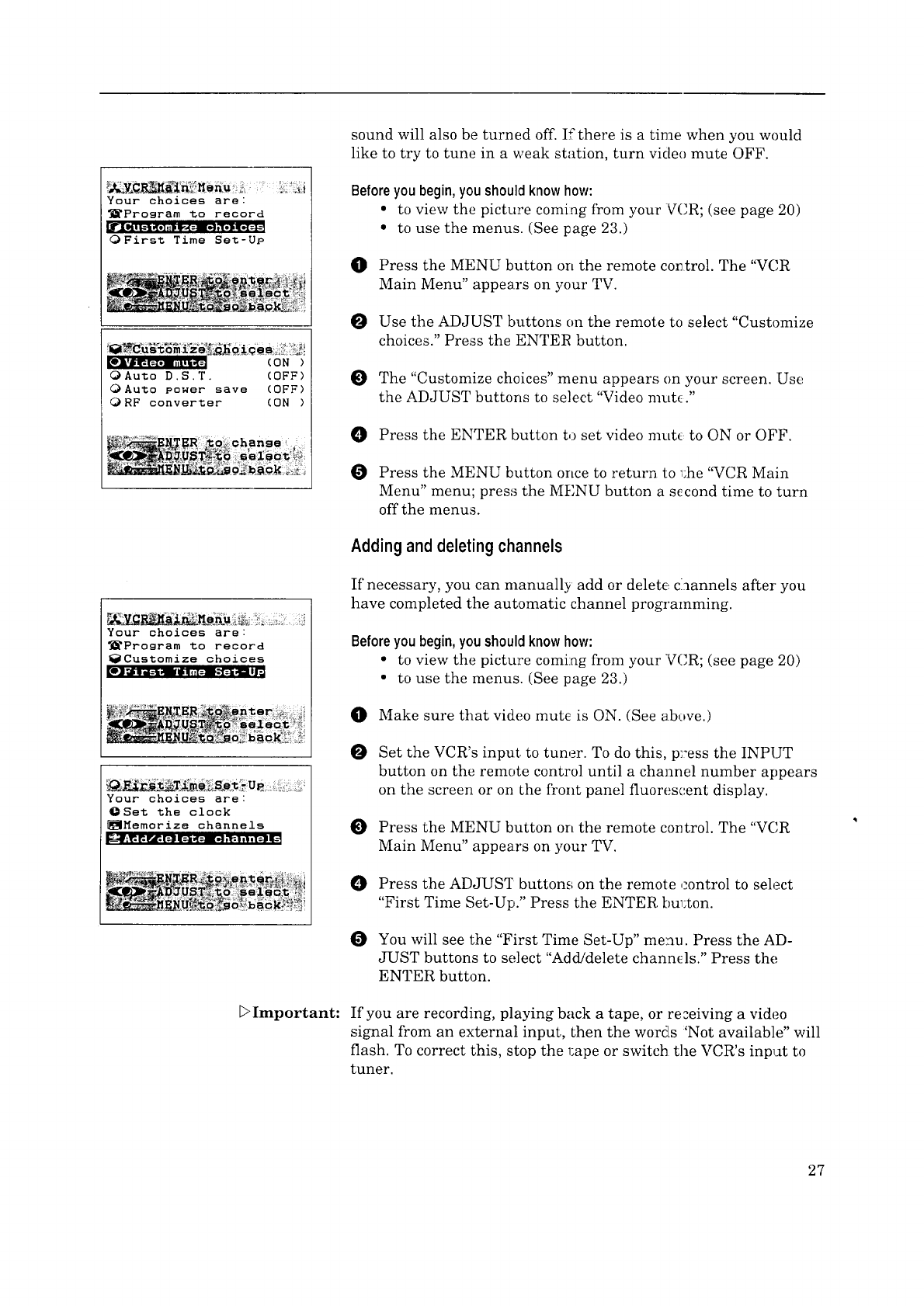 MITSUBISHI VCR Manual 97110140