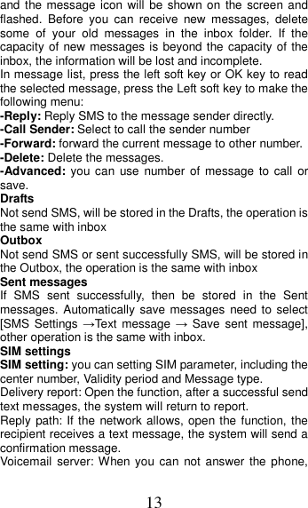 Page 13 of MOBIWIRE MOBILES HW3020 3G feature phone User Manual U M