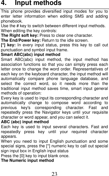 Page 23 of MOBIWIRE MOBILES HW3020 3G feature phone User Manual U M