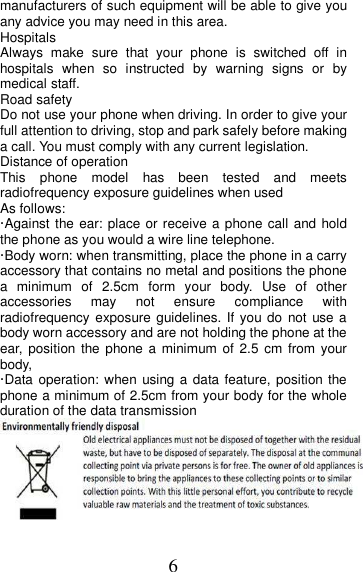 Page 6 of MOBIWIRE MOBILES HW3020 3G feature phone User Manual U M