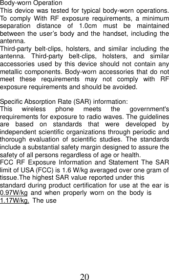 Page 20 of MOBIWIRE MOBILES OWNF1313 3G Smart Feature Phone User Manual