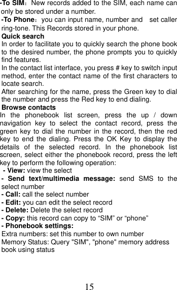 Page 15 of MOBIWIRE MOBILES S241 2G Feature Phone User Manual 