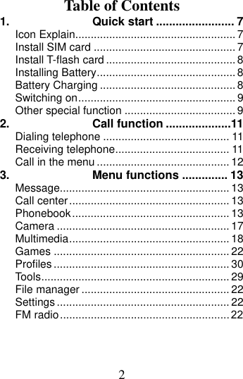 Page 2 of MOBIWIRE MOBILES S241 2G Feature Phone User Manual 