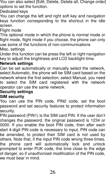 Page 26 of MOBIWIRE MOBILES S241 2G Feature Phone User Manual 