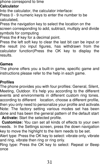 Page 31 of MOBIWIRE MOBILES S241 2G Feature Phone User Manual 