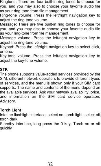 Page 32 of MOBIWIRE MOBILES S241 2G Feature Phone User Manual 