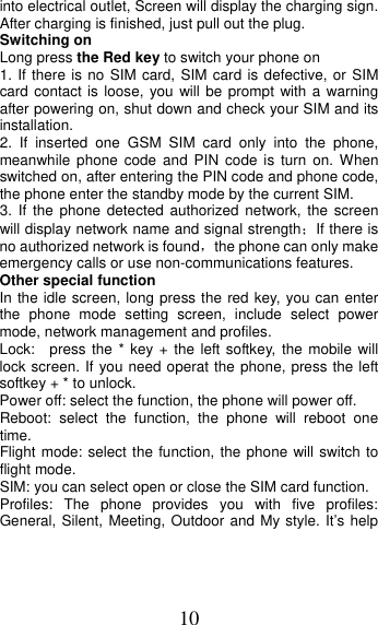 Page 10 of MOBIWIRE MOBILES S241 2G Feature Phone User Manual