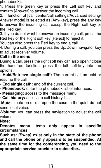 Page 13 of MOBIWIRE MOBILES S241 2G Feature Phone User Manual