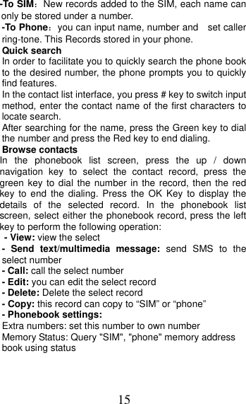 Page 15 of MOBIWIRE MOBILES S241 2G Feature Phone User Manual