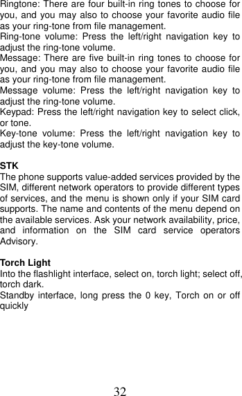 Page 32 of MOBIWIRE MOBILES S241 2G Feature Phone User Manual