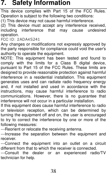 Page 38 of MOBIWIRE MOBILES S241 2G Feature Phone User Manual