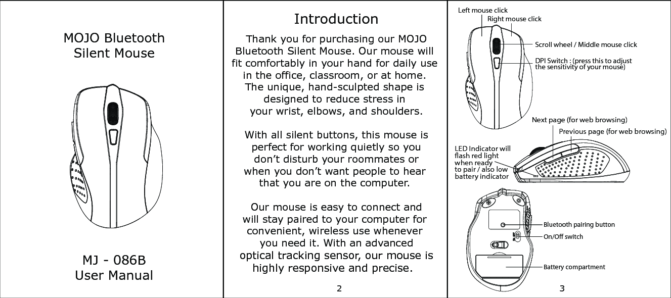 MOJO TM086 Mouse User Manual MJ 086B 1