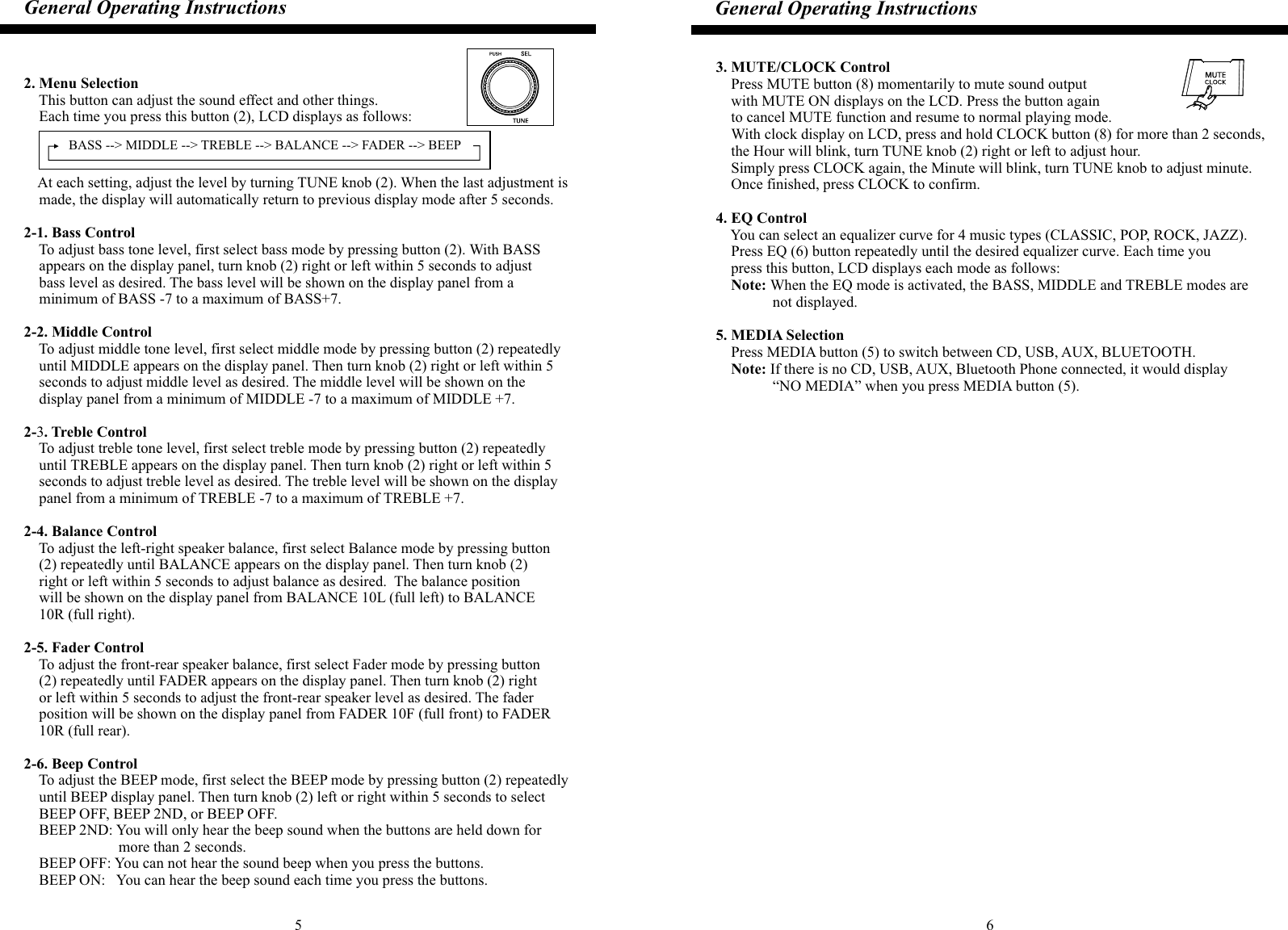 Page 4 of MOTREX MTXA300BA Car Audio System User Manual A 3010 English