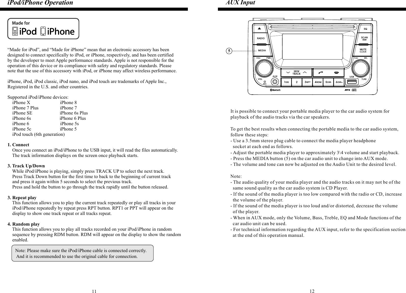 Page 7 of MOTREX MTXA300BA Car Audio System User Manual A 3010 English