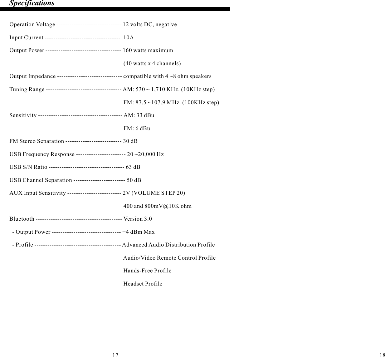 Page 10 of MOTREX MTXA300JA Car Audio System User Manual A 3080 English