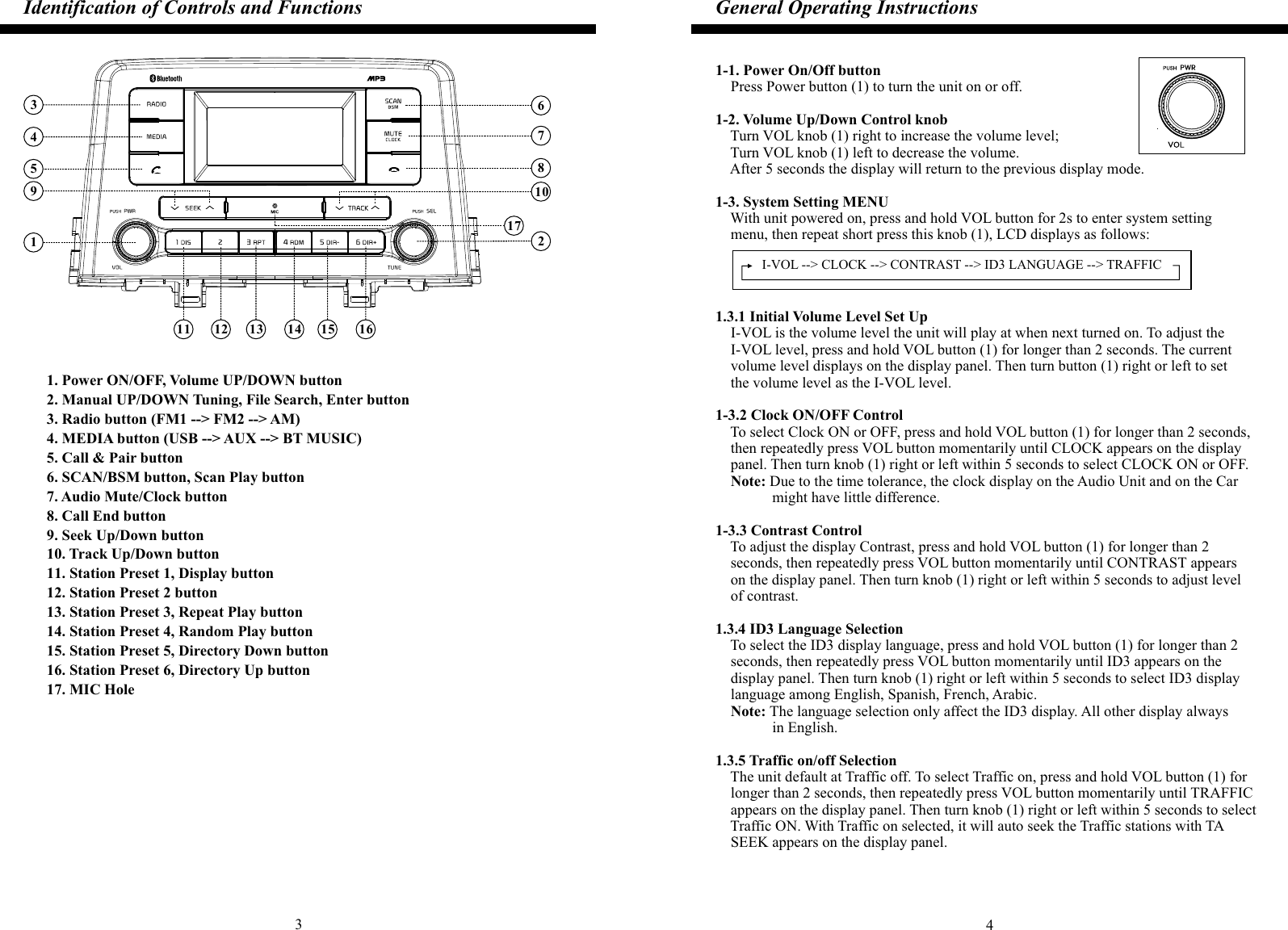 Page 3 of MOTREX MTXA300JA Car Audio System User Manual A 3080 English